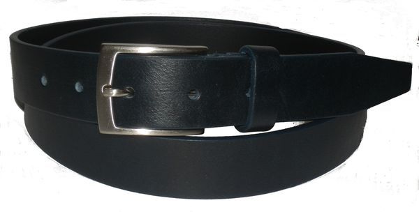 Cintura in cuoio liscio - Blu - mm 30