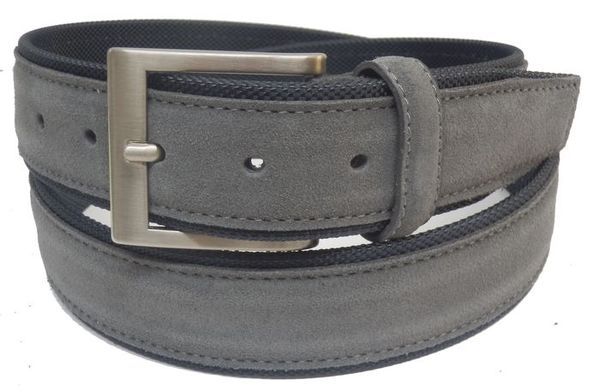 Cintura in tela + camoscio - blu/grigio - mm 40