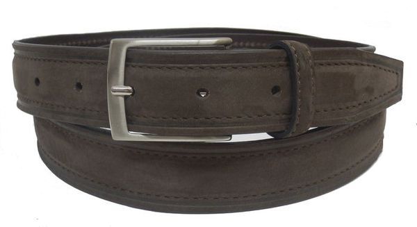 Cintura in nabuk stampato,cucita - T.moro- 35mm